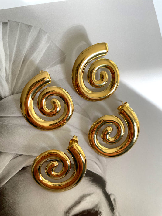 Spiral statement earrings