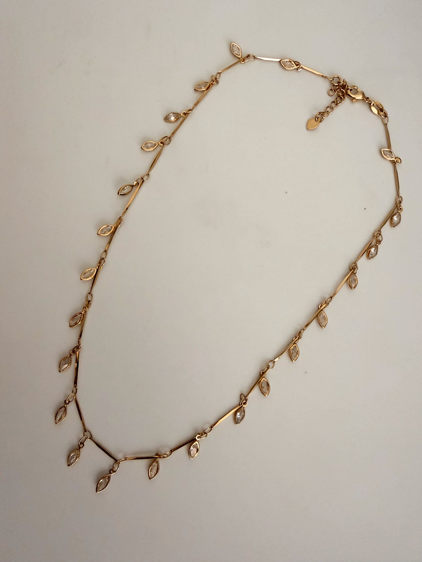 Crystal Petal Drop Necklace