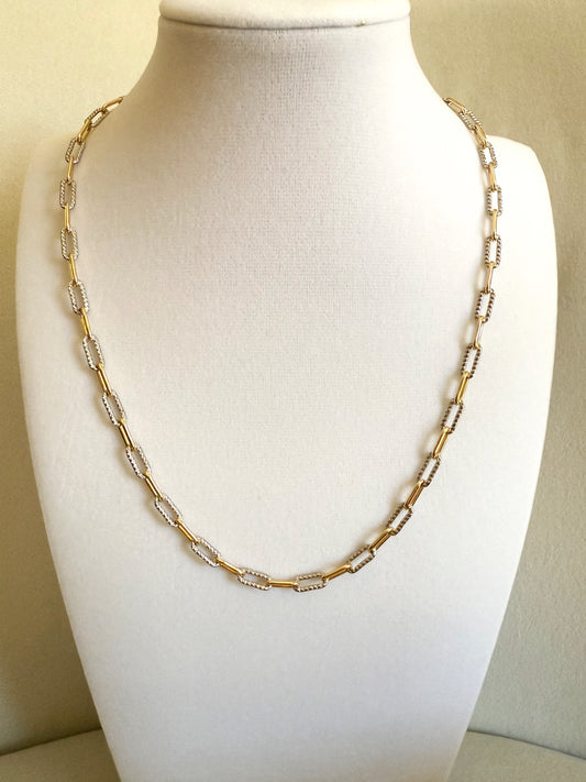 Two Toned Paperclip Necklace