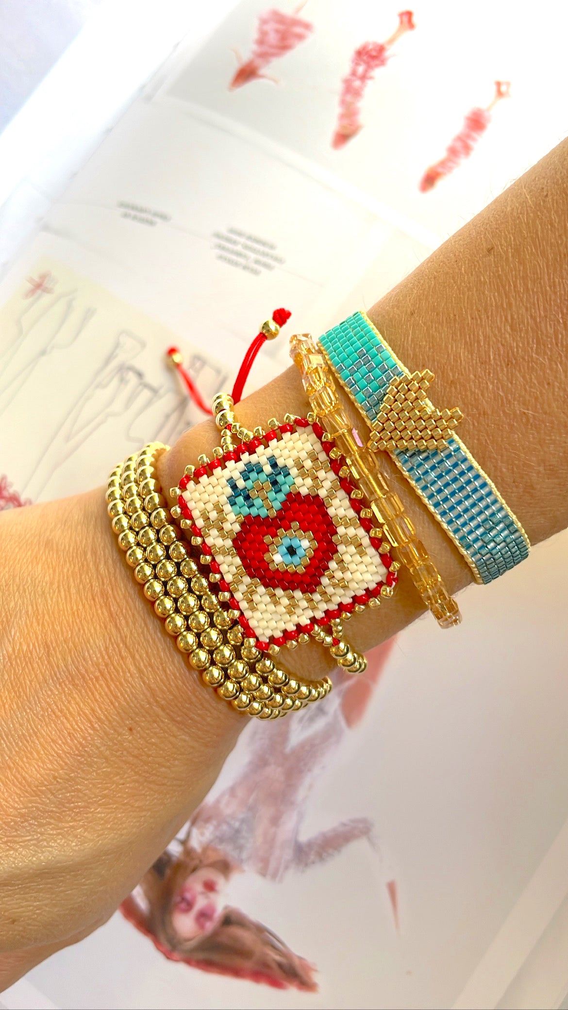 Pulsera ajustable corazón Miyuki