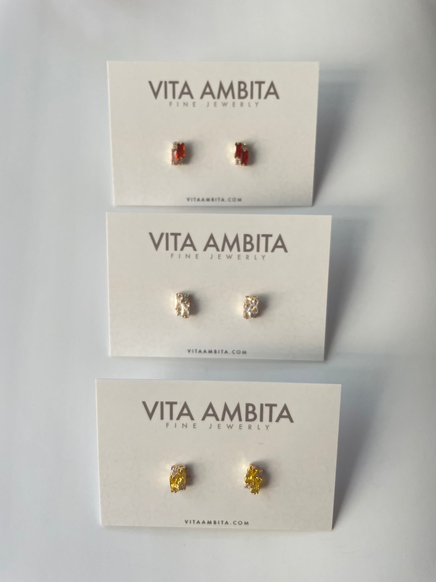 Colored zircon mini studs