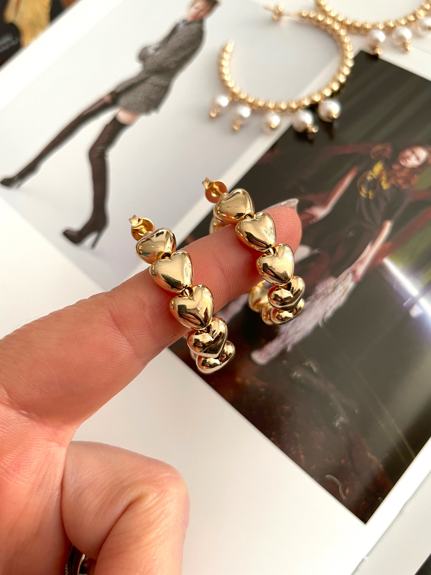 Boucles d'oreilles créoles coeurs