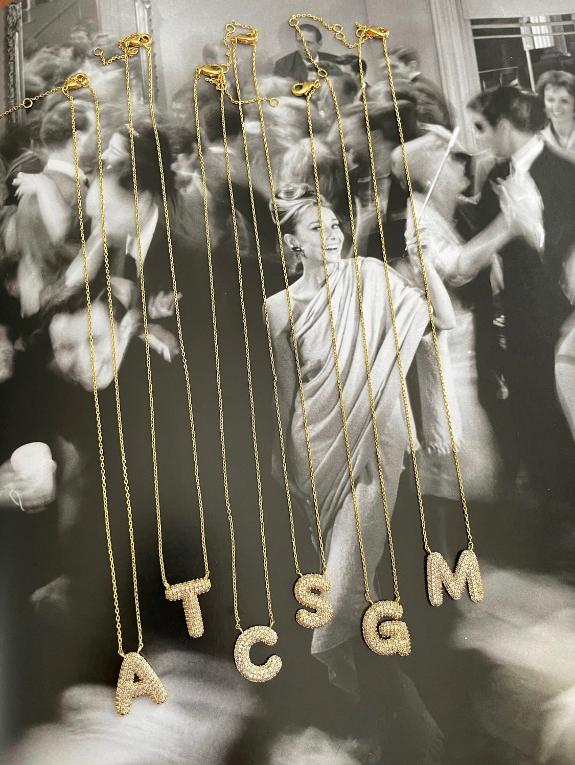 Chunky sparkling letter necklace