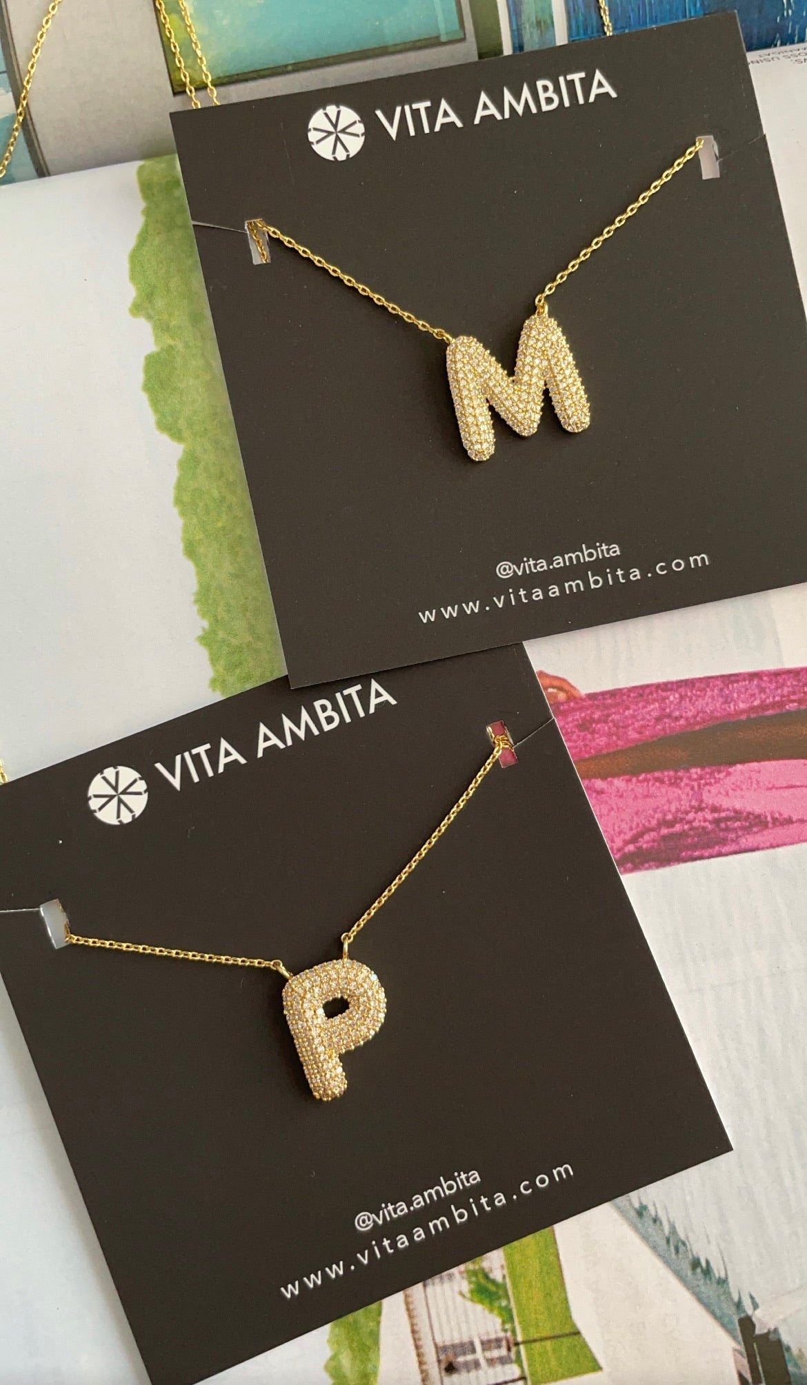 Chunky sparkling letter necklace