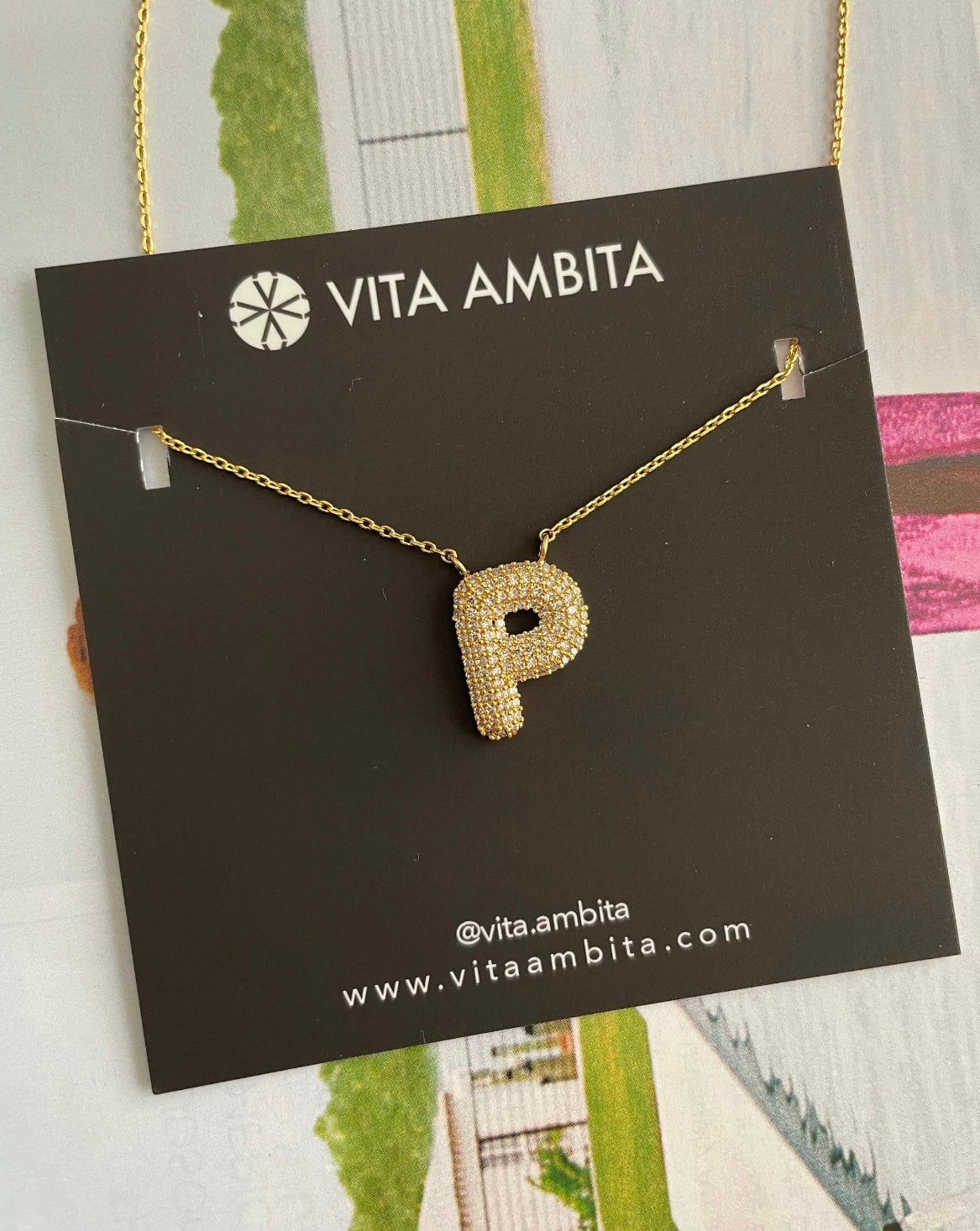 Chunky sparkling letter necklace