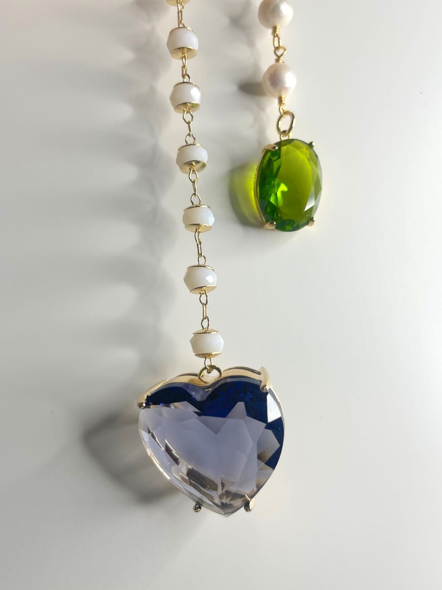 Stoned lariat necklace