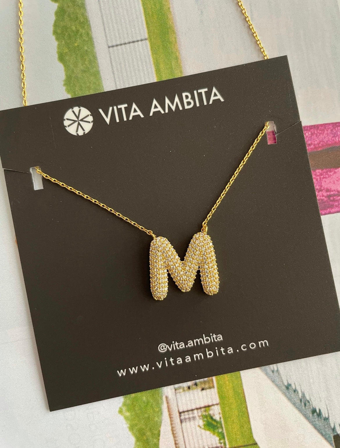 Chunky sparkling letter necklace