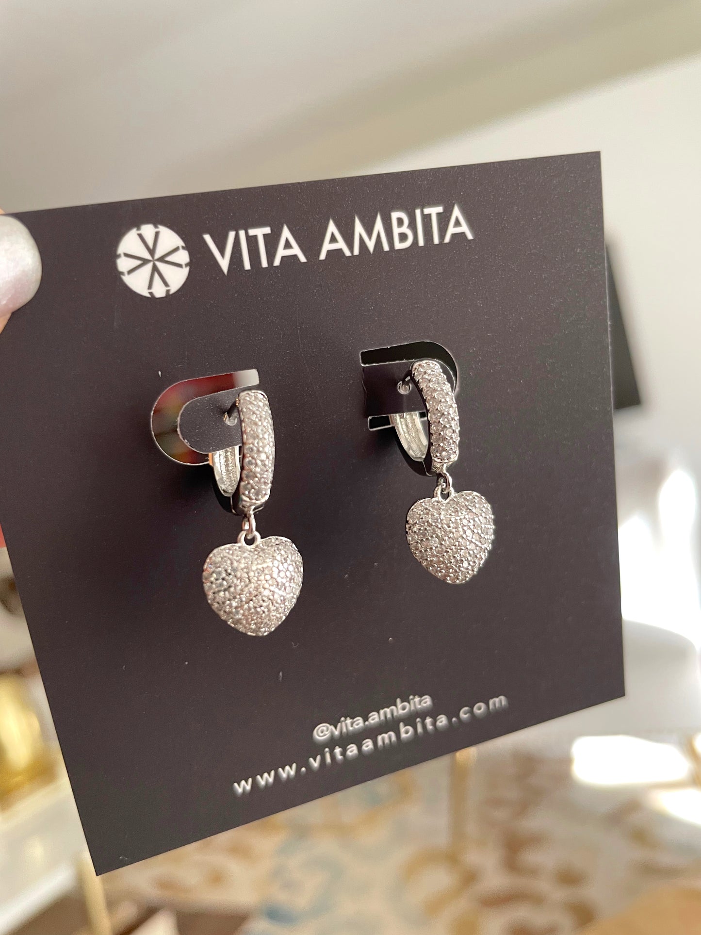 Pendientes colgantes de corazones gruesos