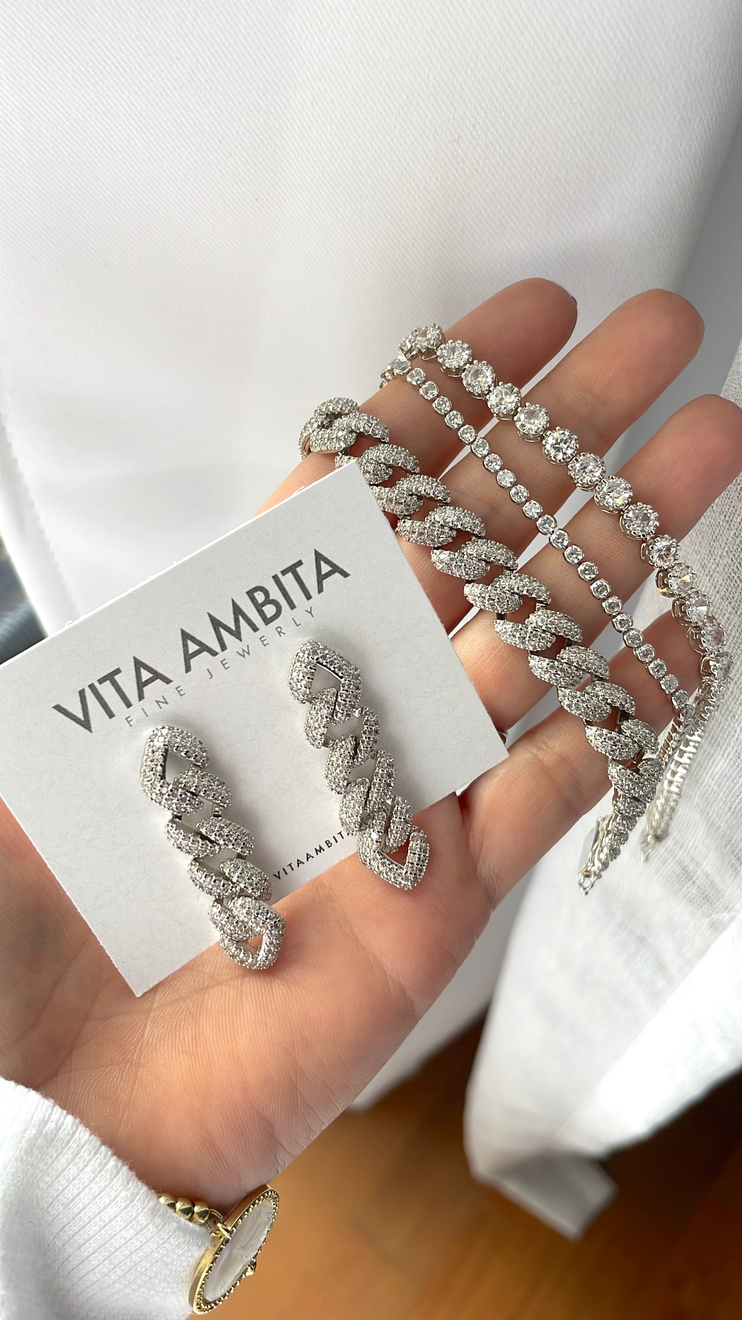 Iced Cuban link earrings