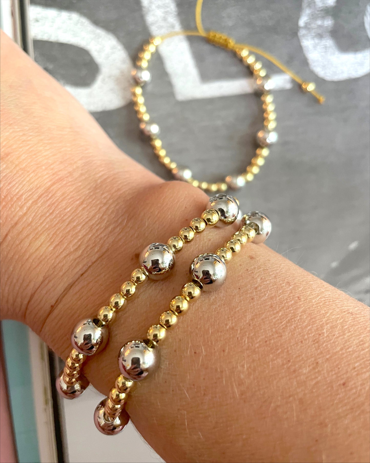 Pulseras ajustables combinadas