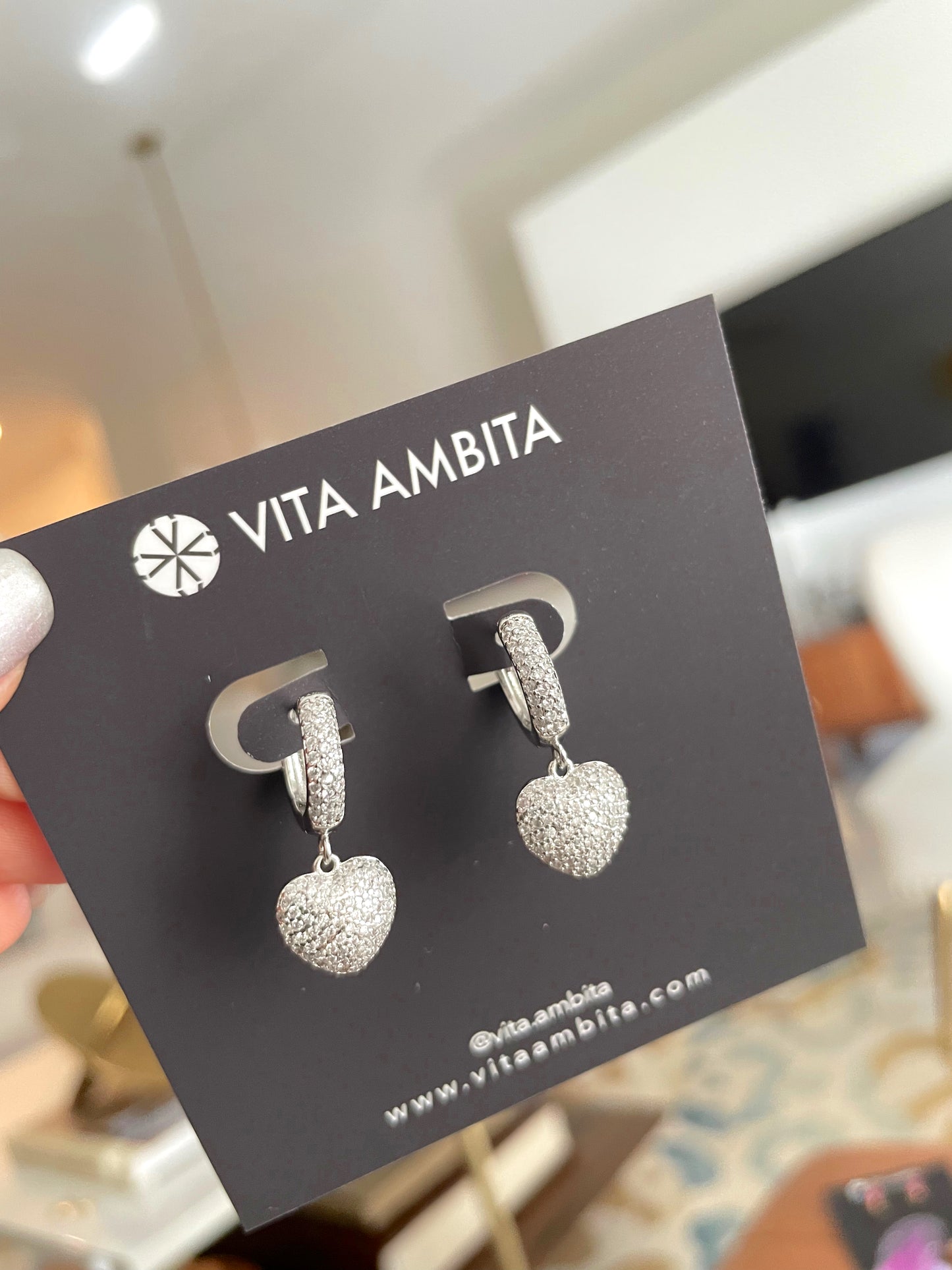 Pendientes colgantes de corazones gruesos