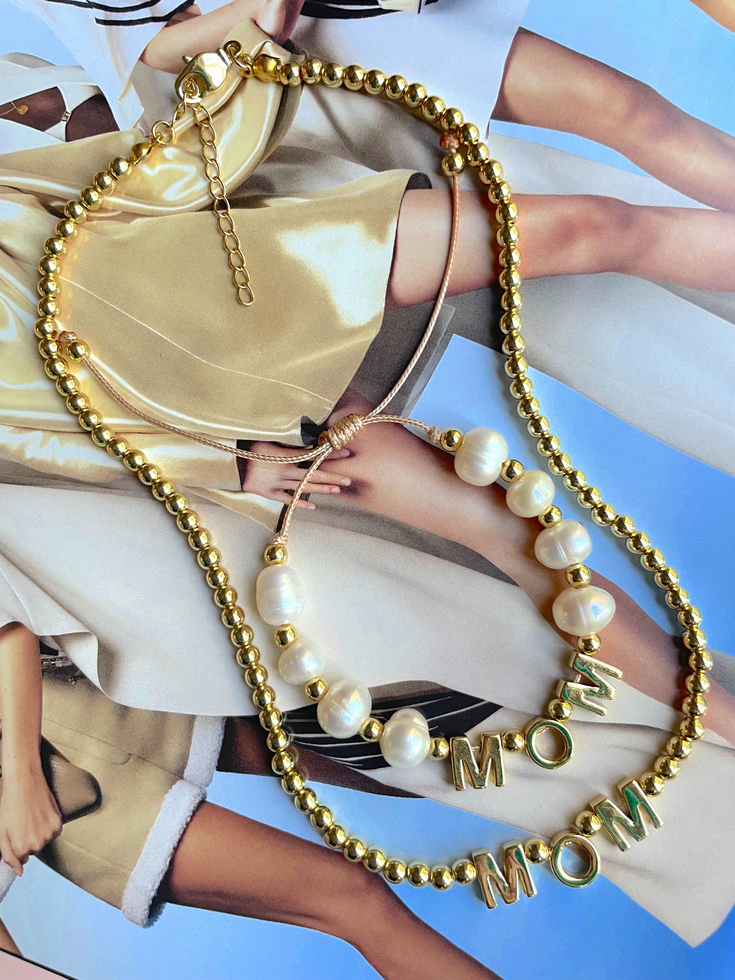 Collier de perles plaqué or MOM