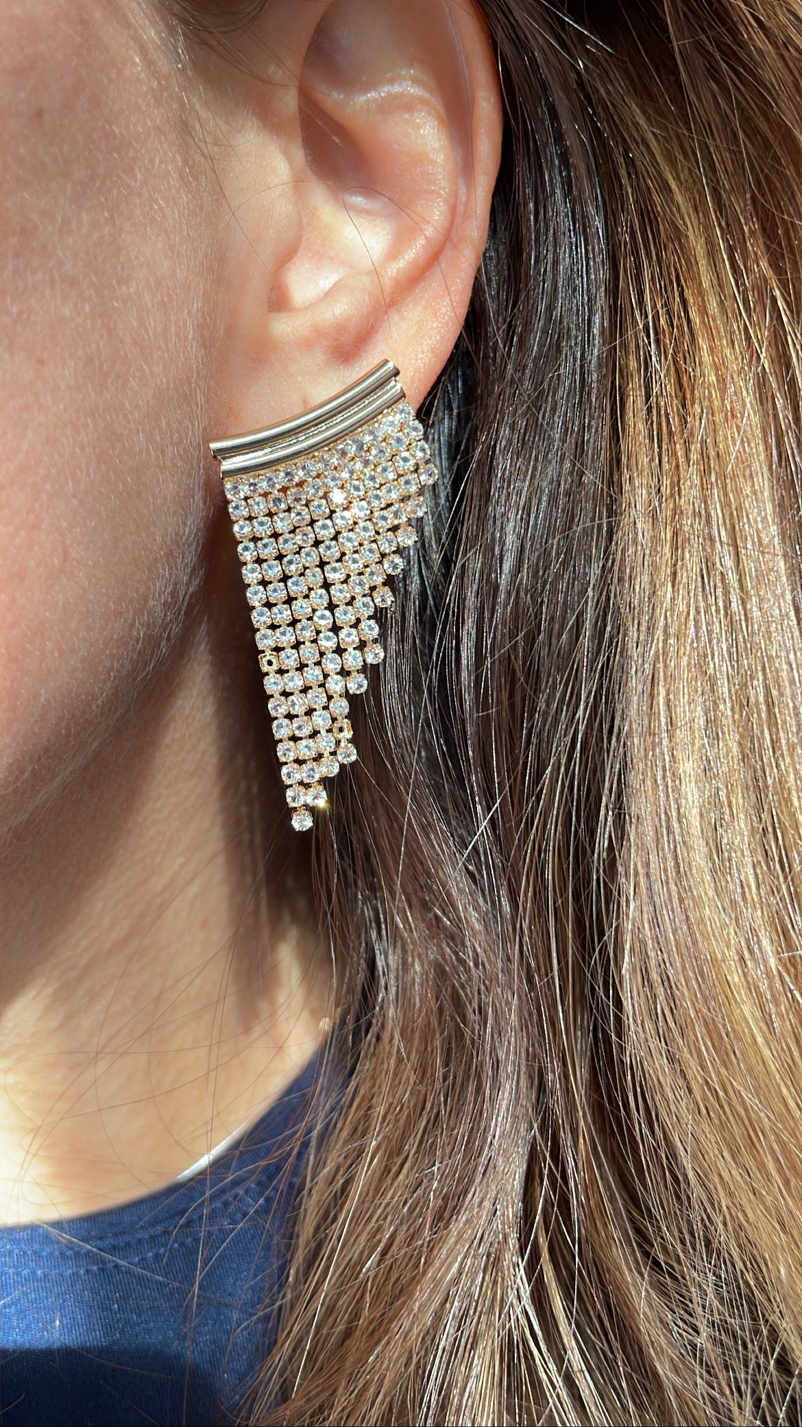 Pendientes con borlas y eslabones de tenis