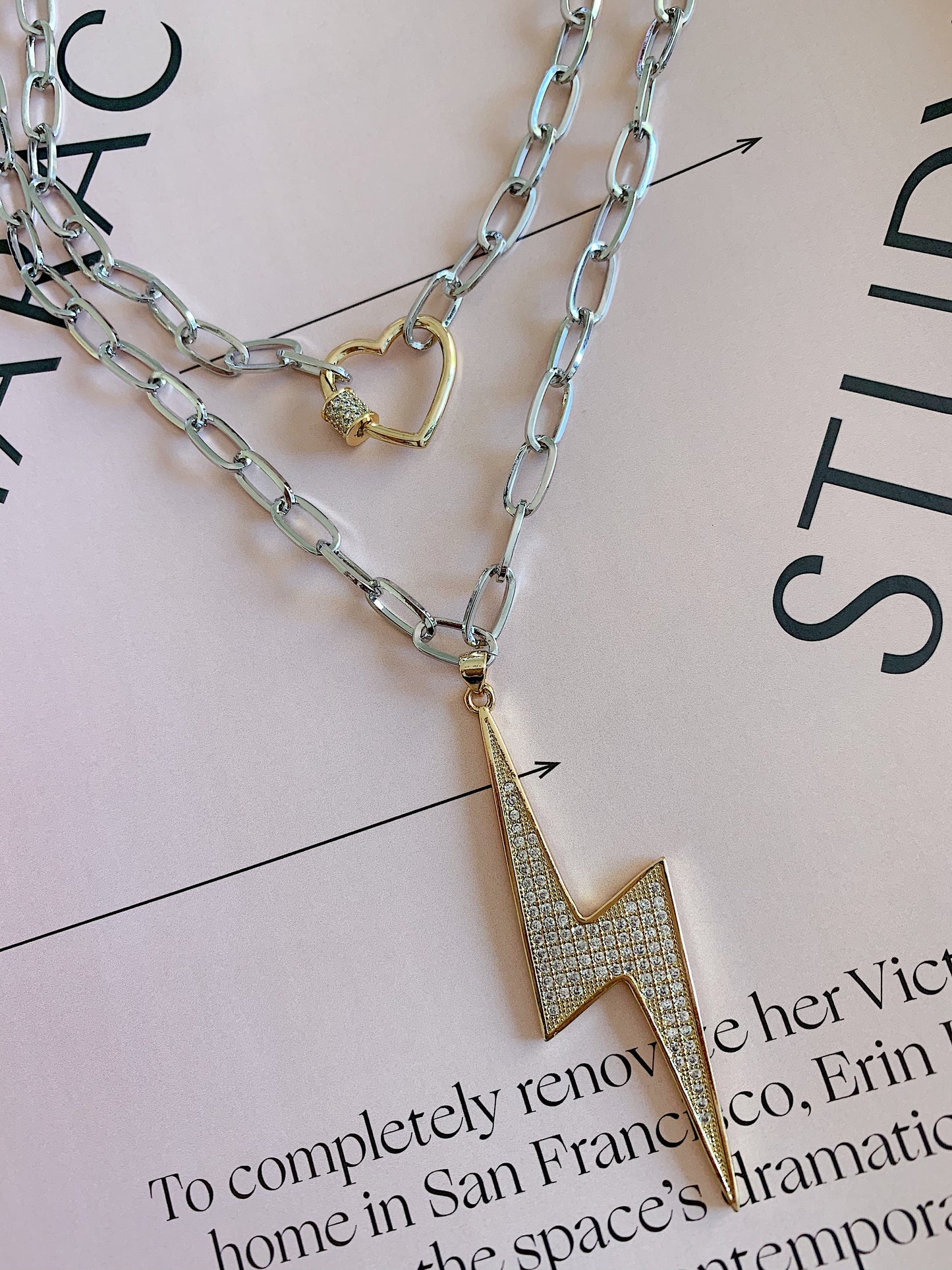 Heart Brooch Link Choker