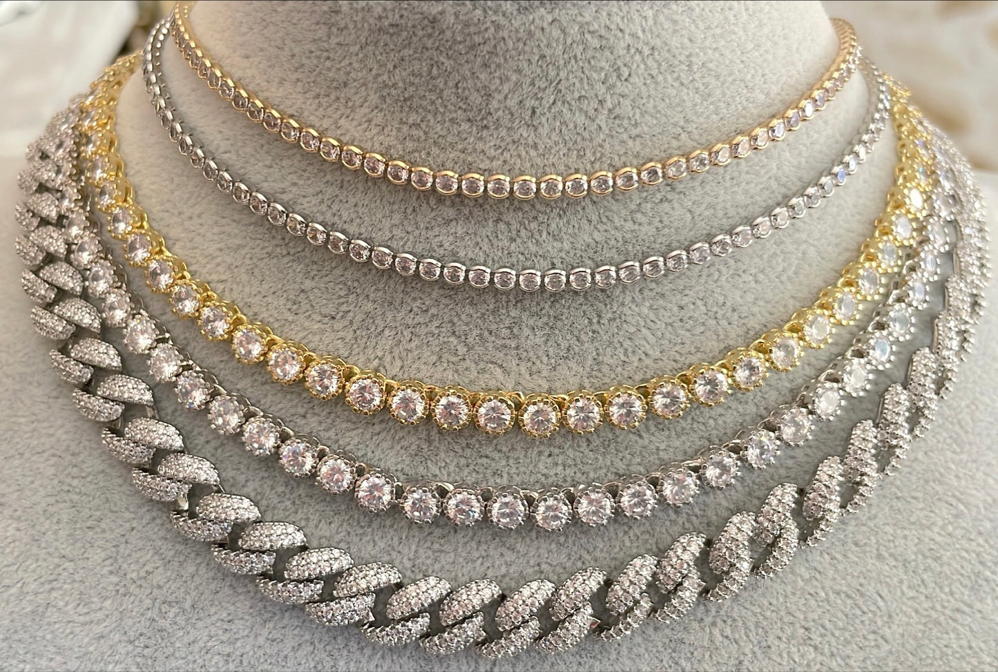 Collier tennis rond 5mm