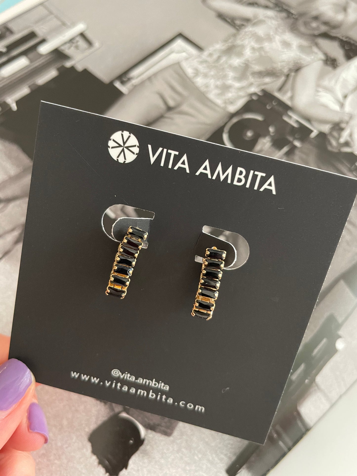 Pendientes baguette conectados