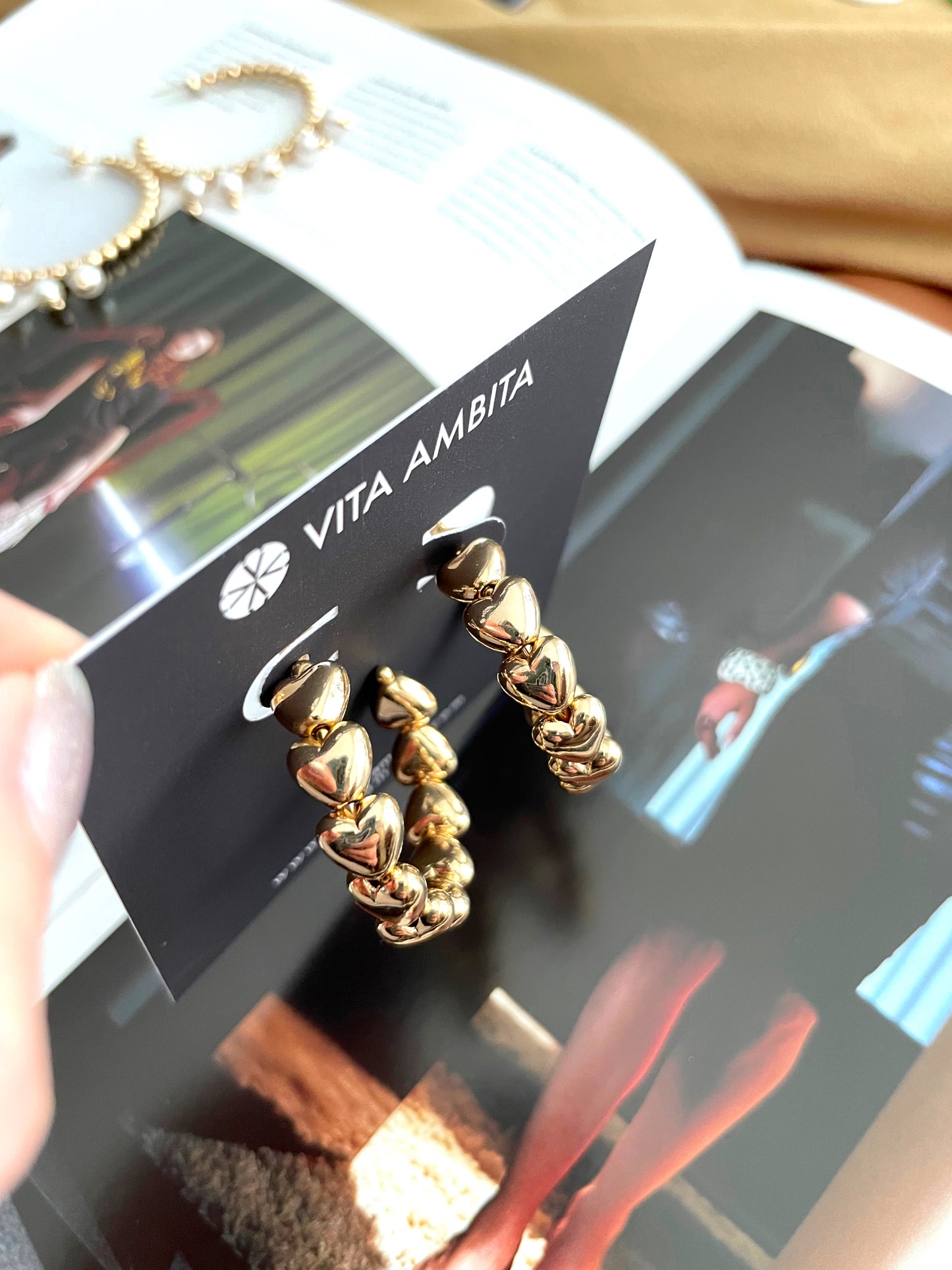 Boucles d'oreilles créoles coeurs