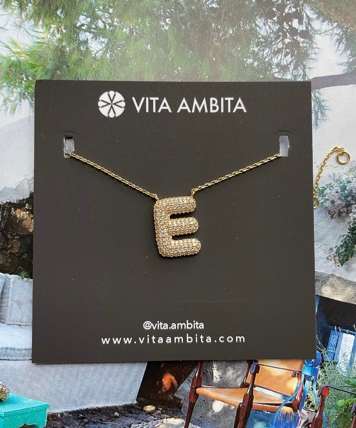 Chunky sparkling letter necklace