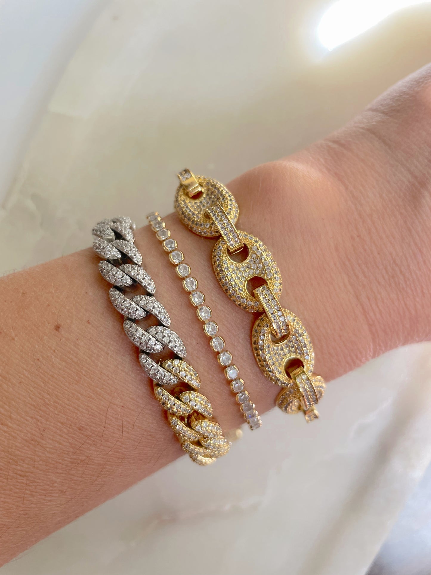 Pulsera de pavé de granos de café