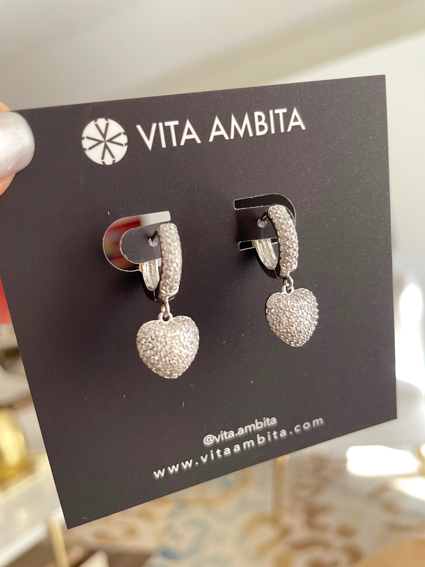 Pendientes colgantes de corazones gruesos