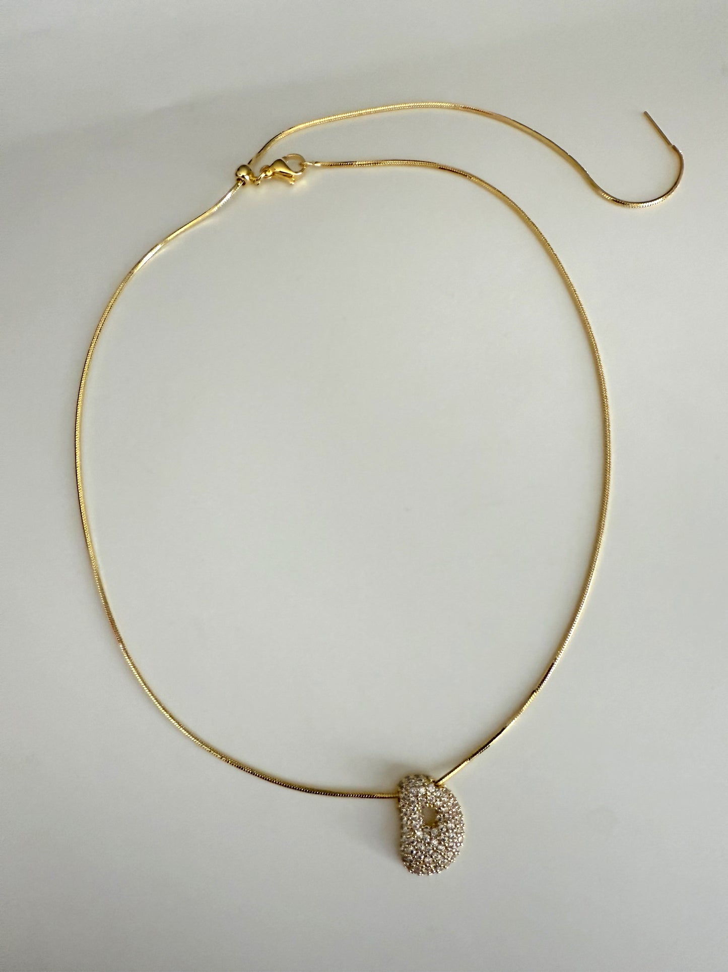 Sparkling chunky letter necklace