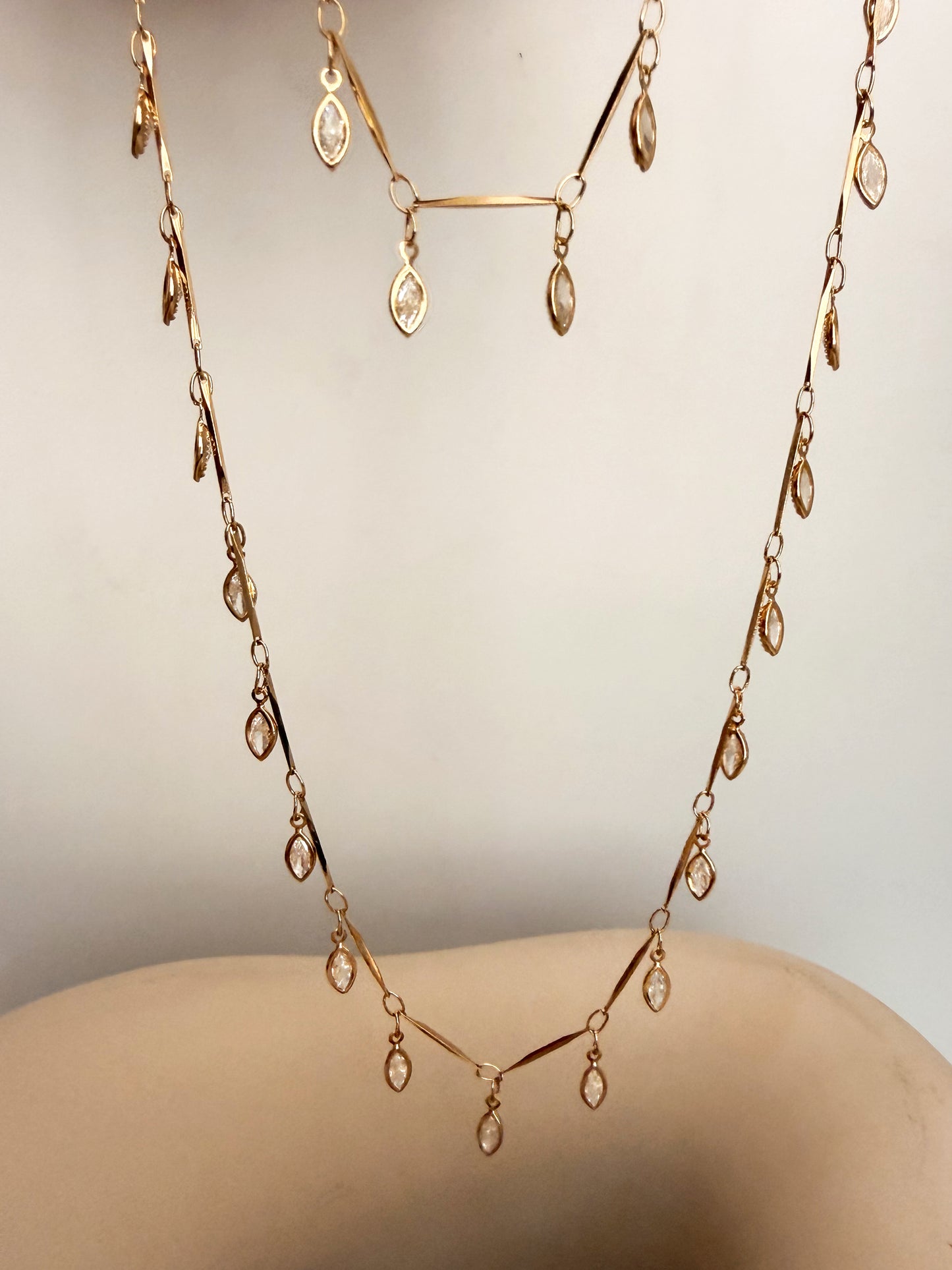 Crystal Petal Drop Necklace