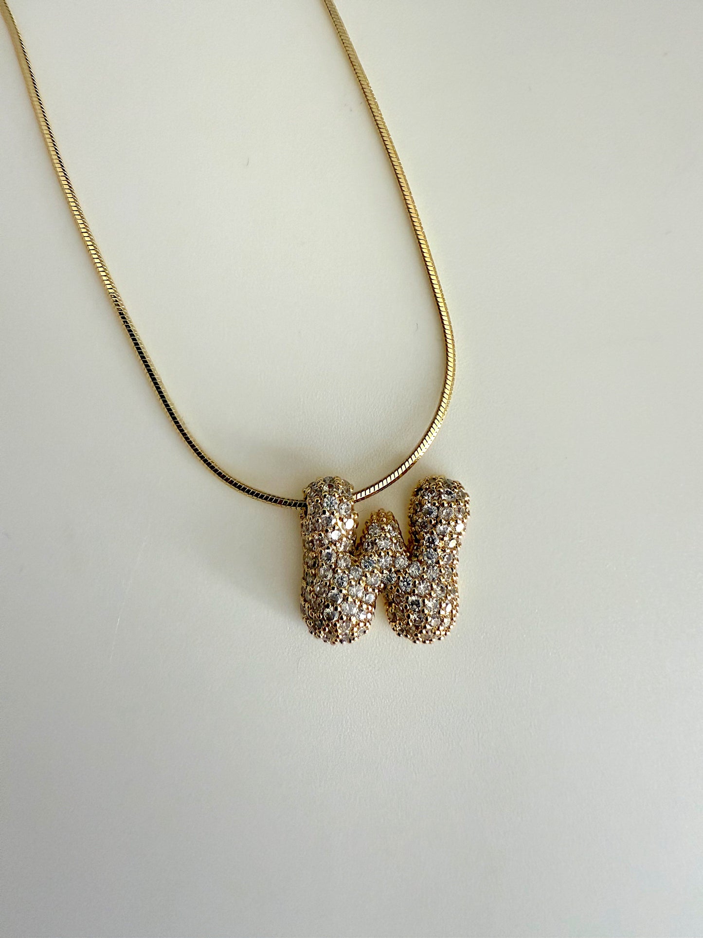 Sparkling chunky letter necklace