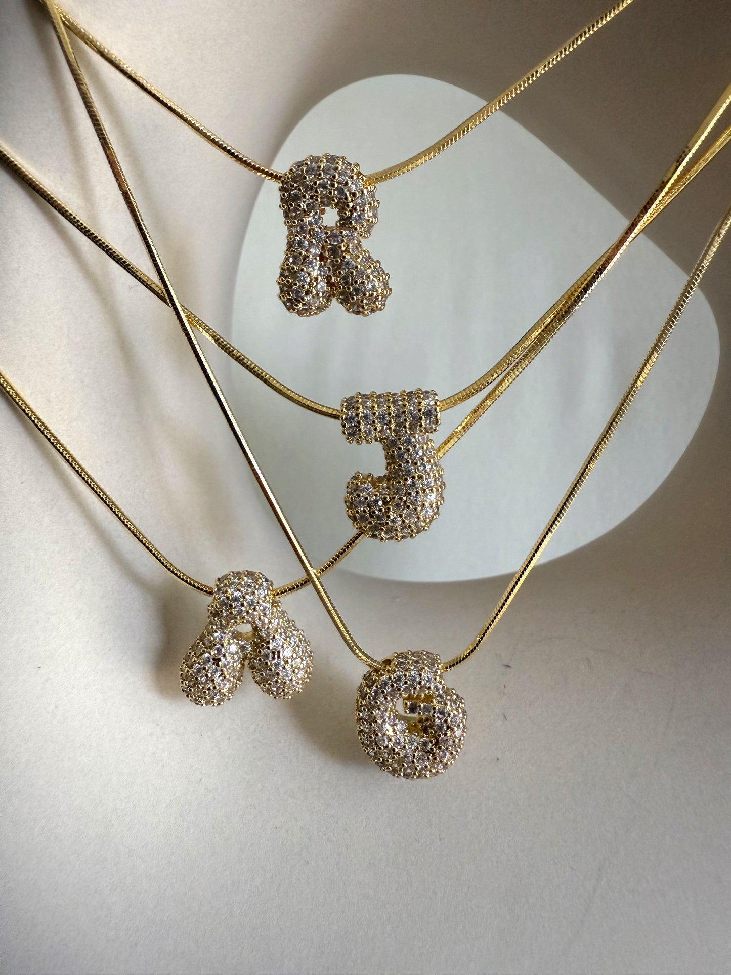 Sparkling chunky letter necklace