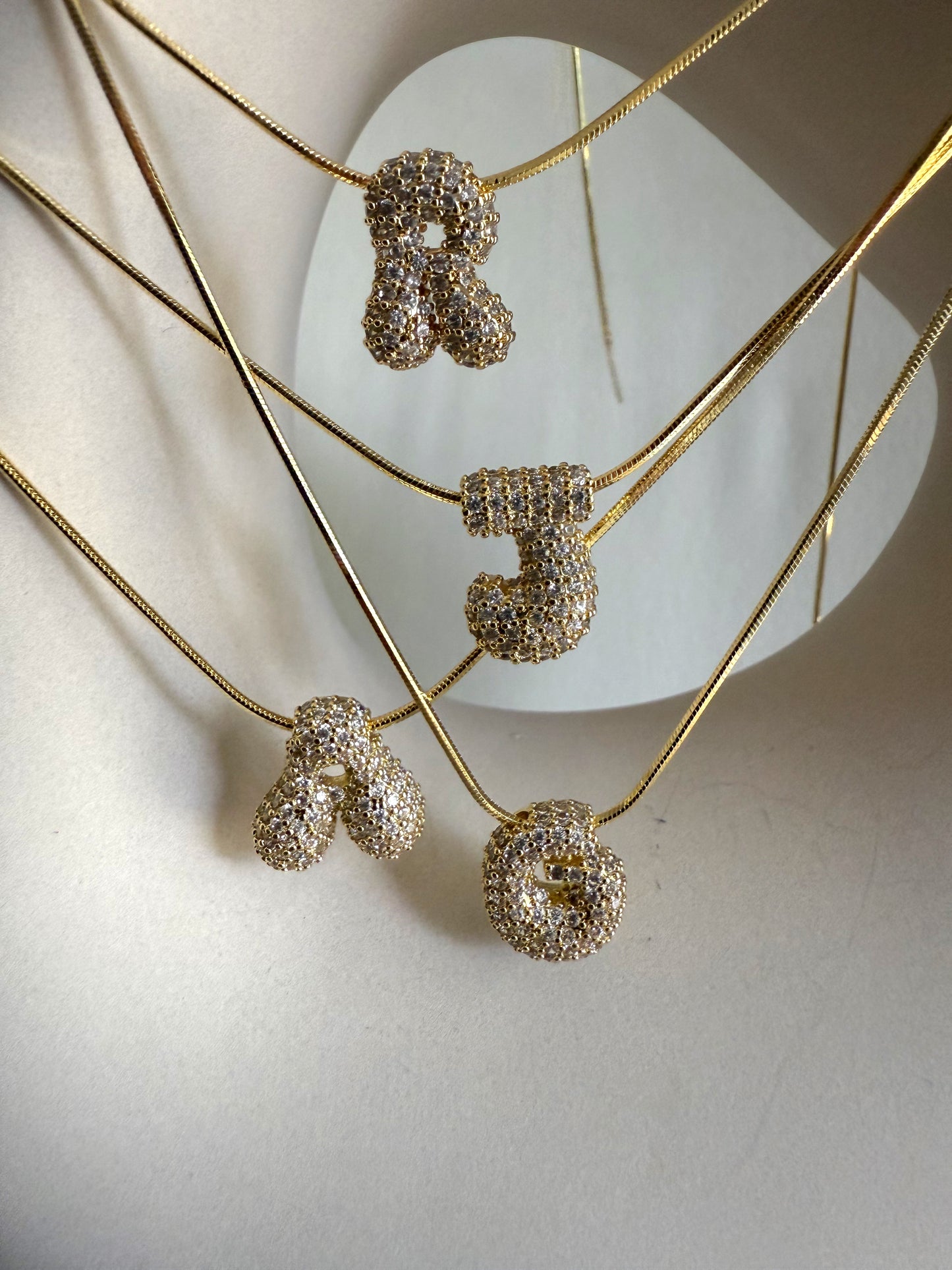 Sparkling chunky letter necklace