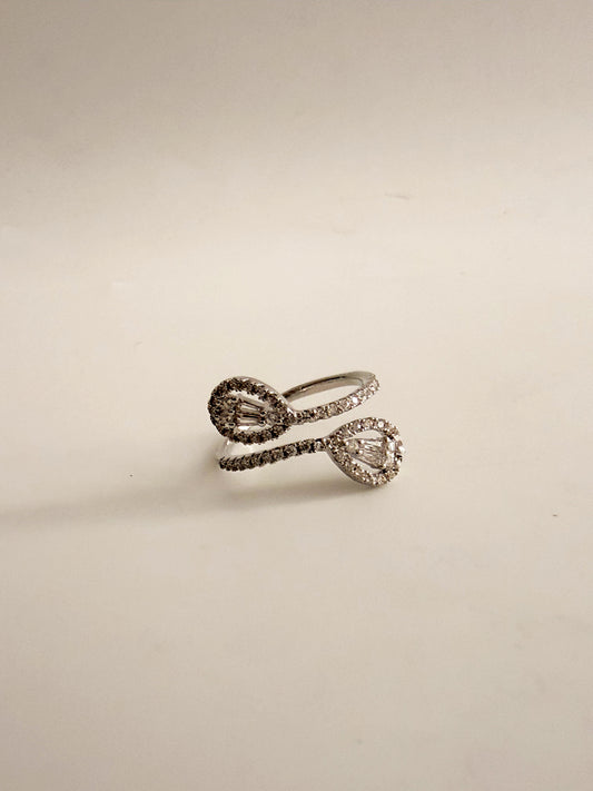 Crossed Drops Ring