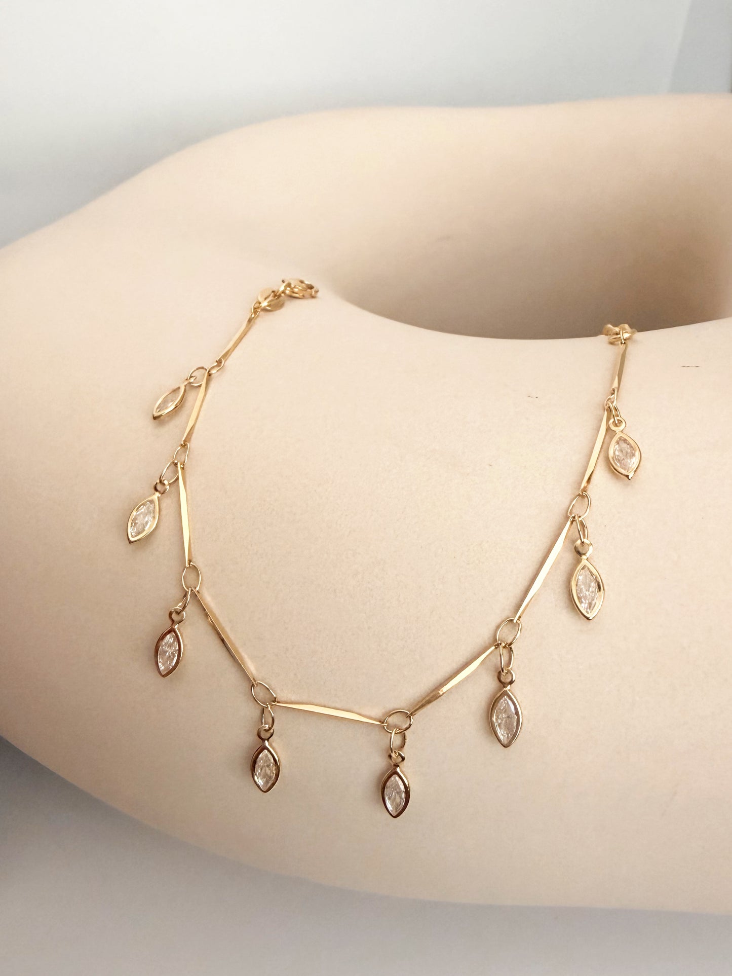 Crystal Petal Drop Necklace
