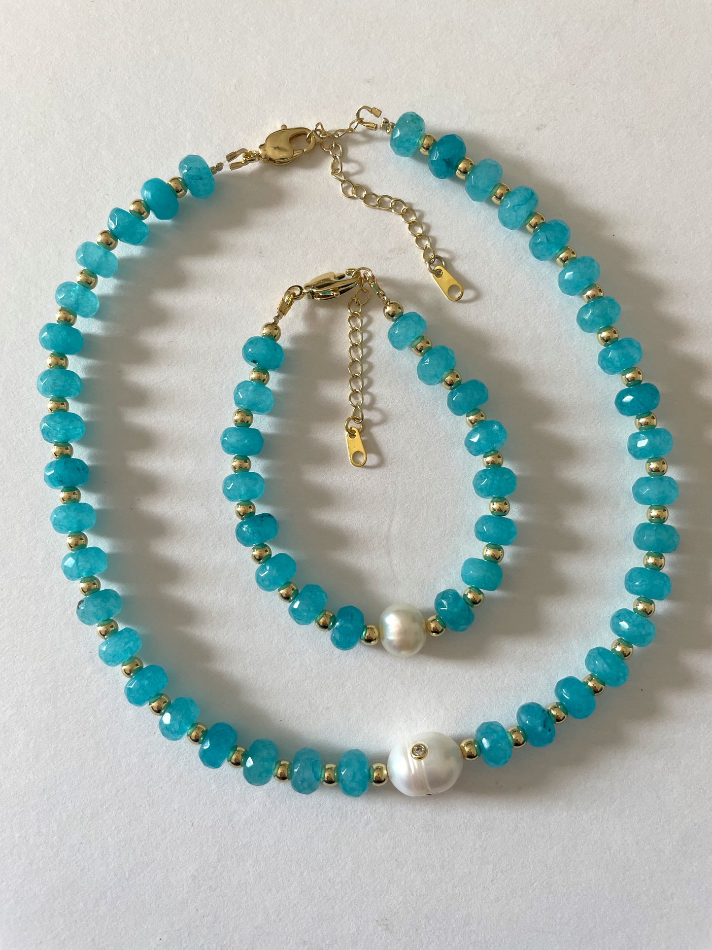 Parisian blue necklace and bracelet