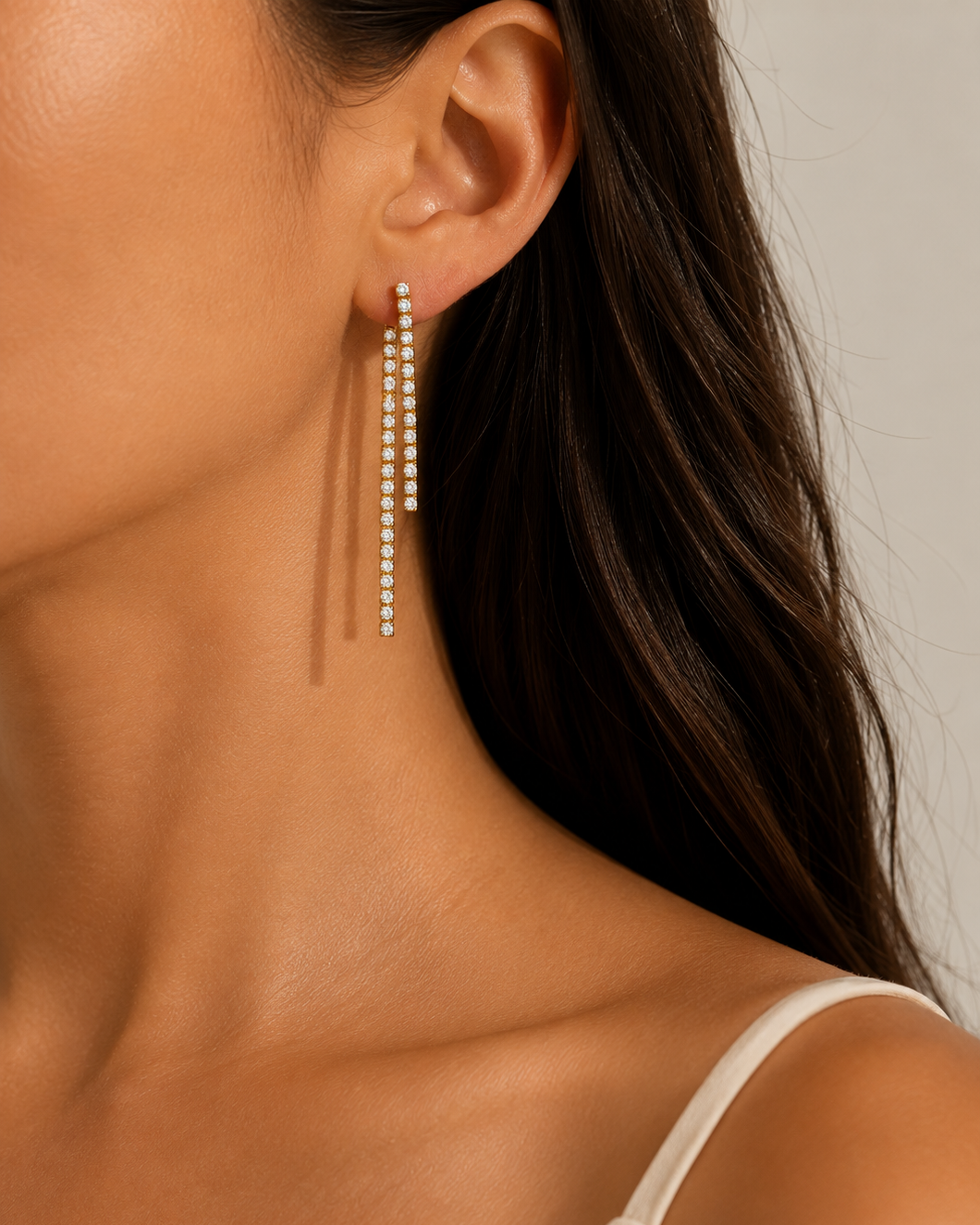 Double Line Drop Earrings