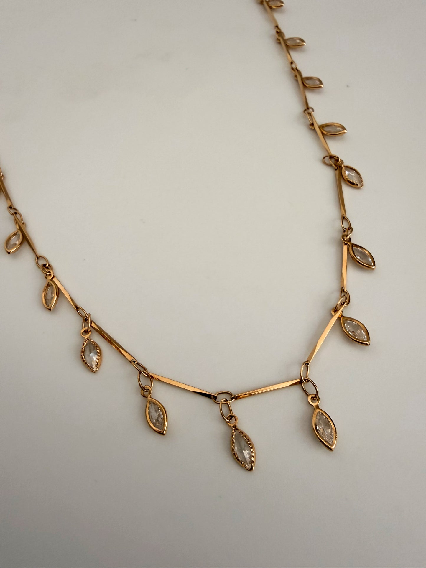 Crystal Petal Drop Necklace