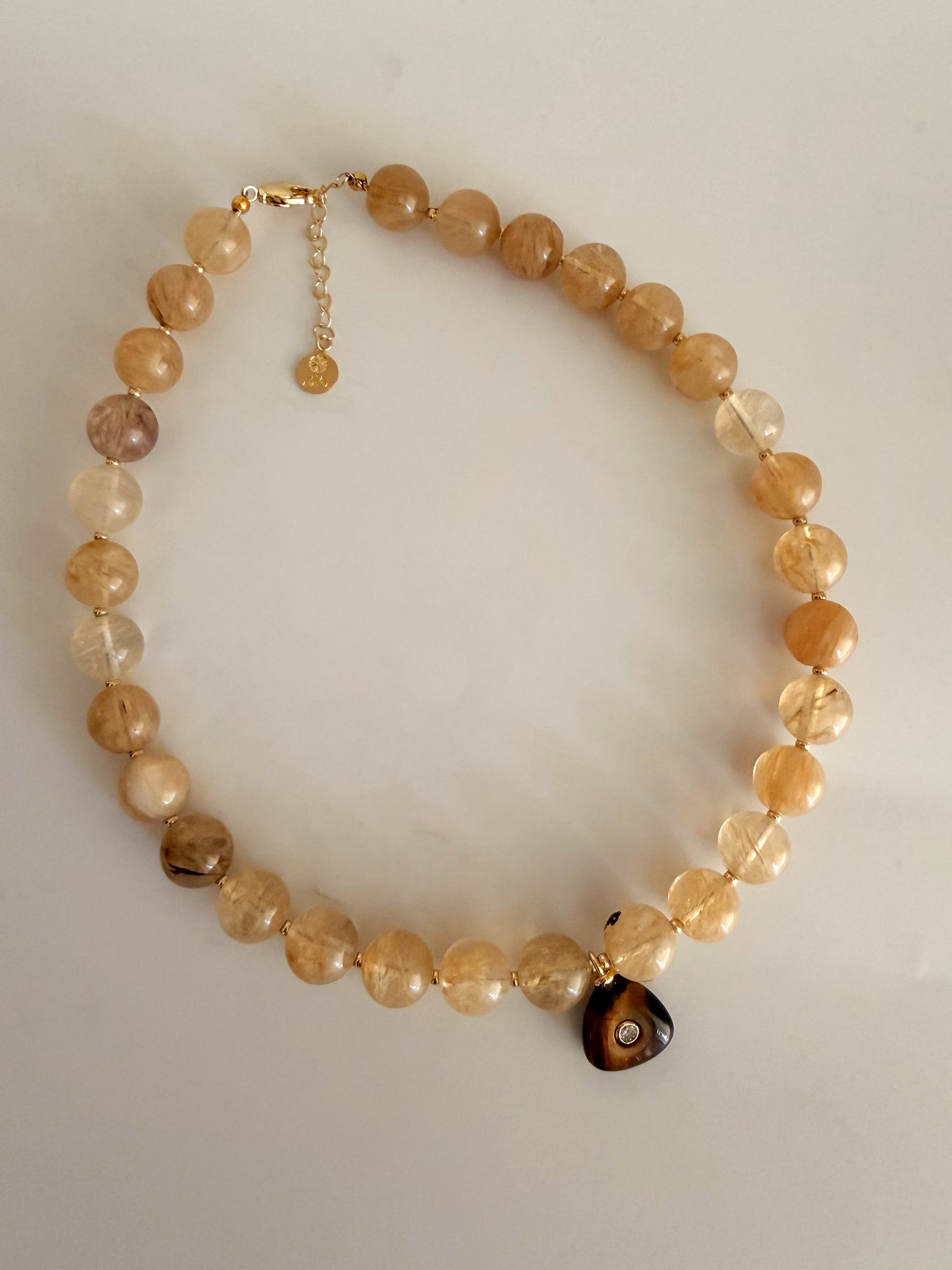 Golden Quartz & Tiger’s Eye Pendant Necklace