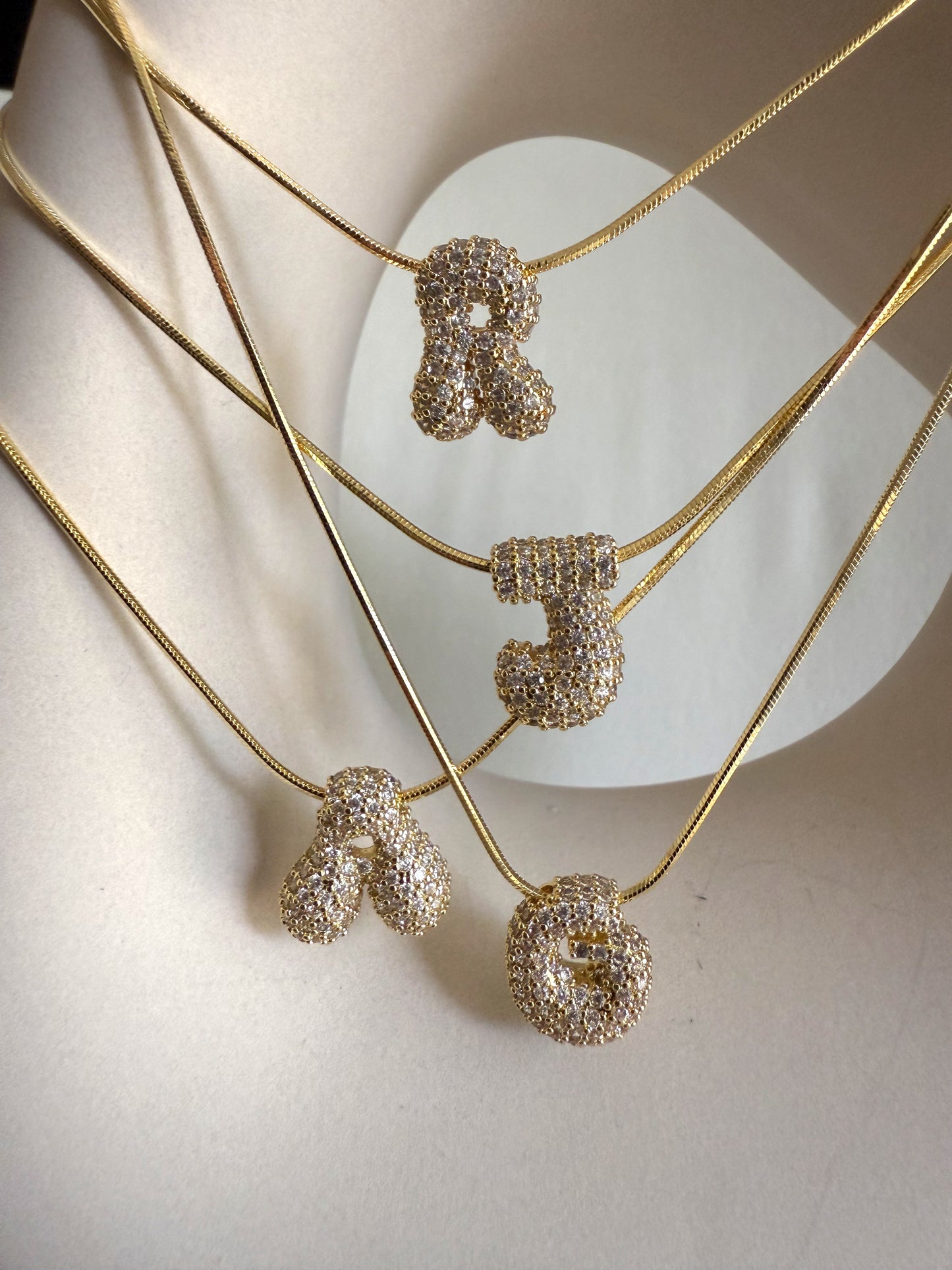 Sparkling chunky letter necklace