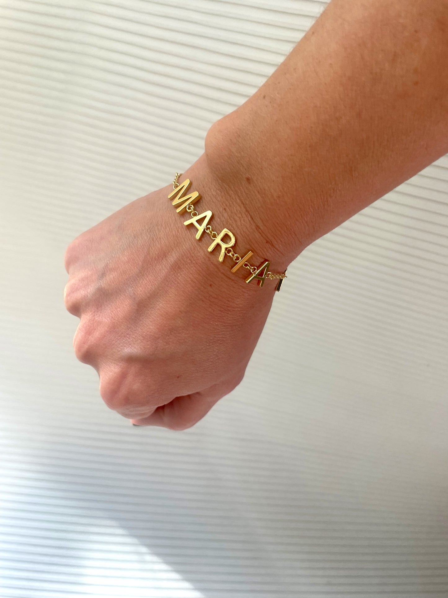 Custom gold letters bracelet