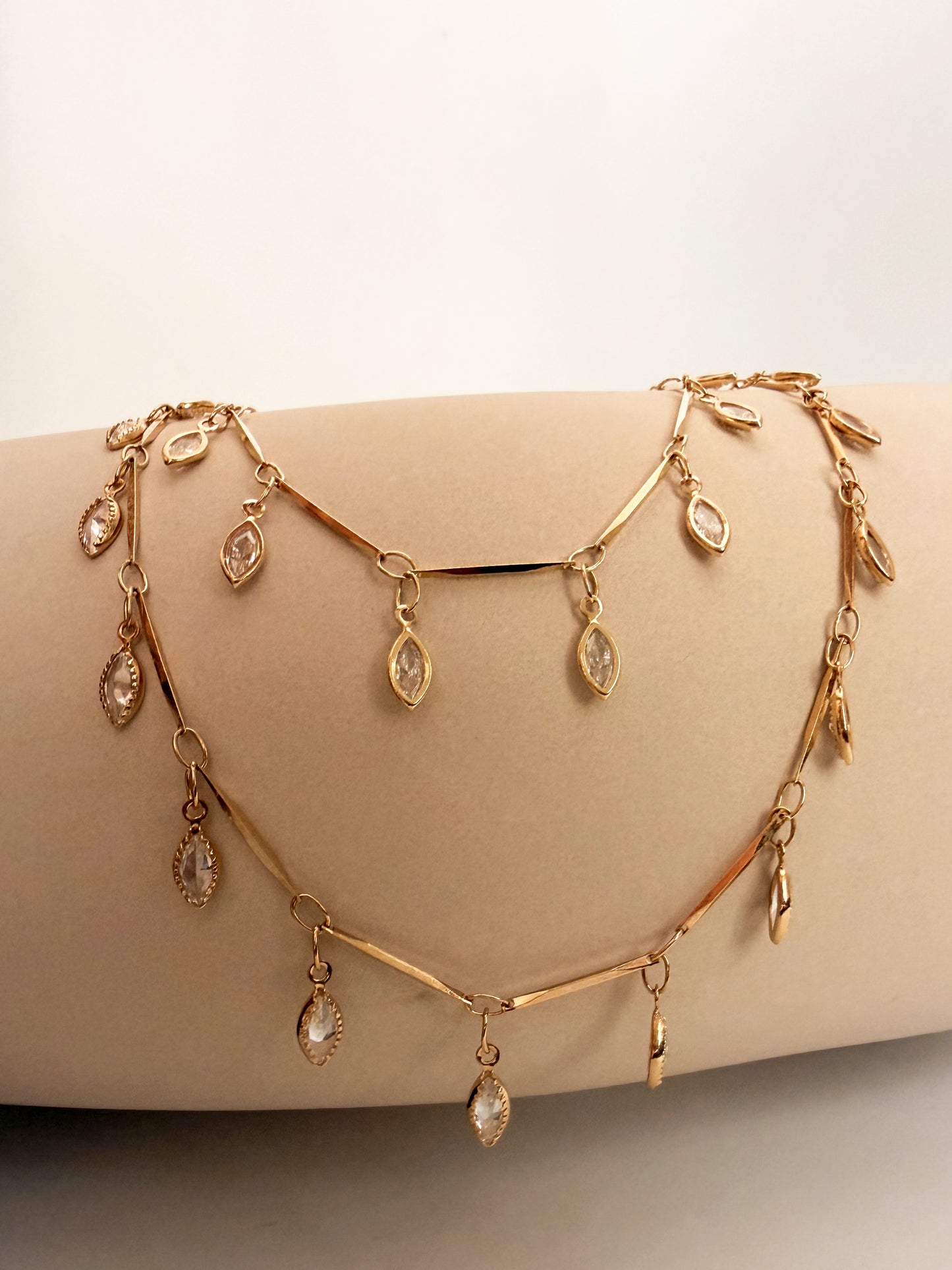 Crystal Petal Drop Necklace