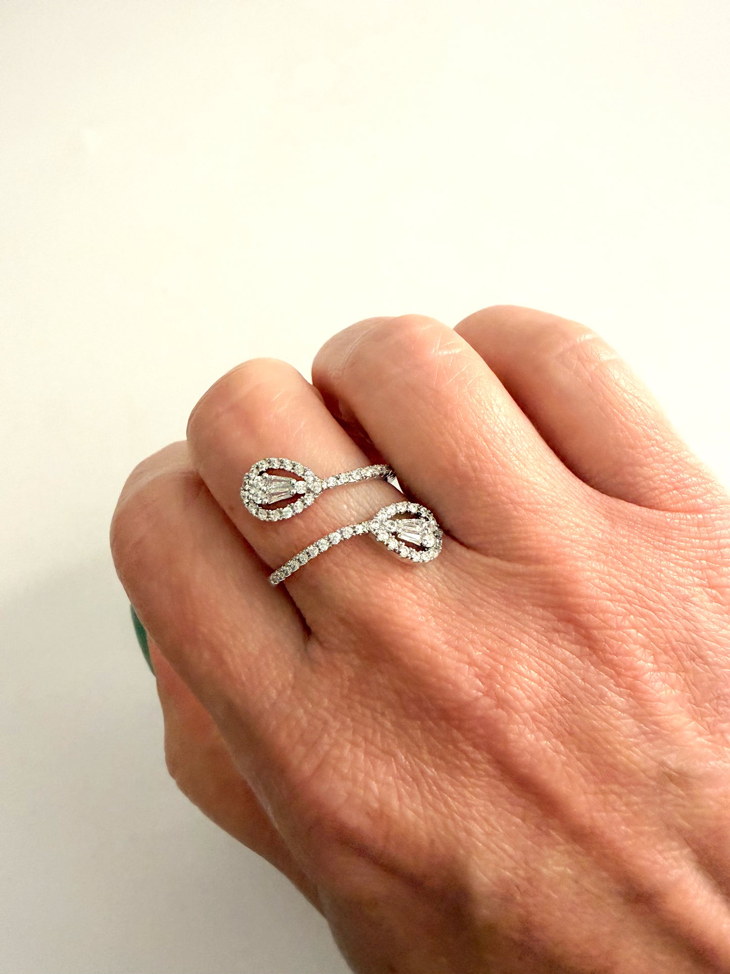 Crossed Drops Ring