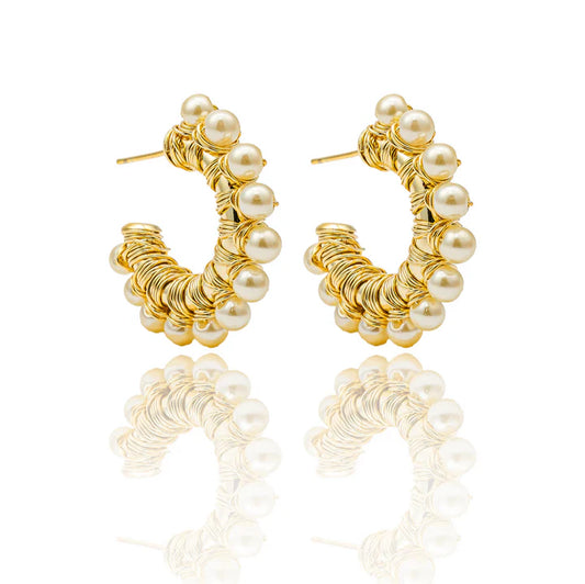 Créoles enveloppées de perles