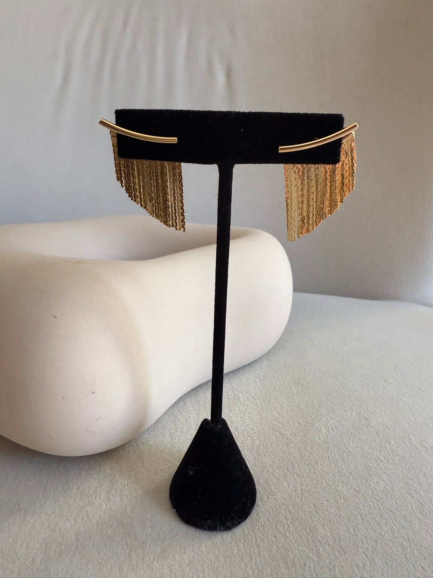 Boucles d'oreilles tendance à pampilles dorées