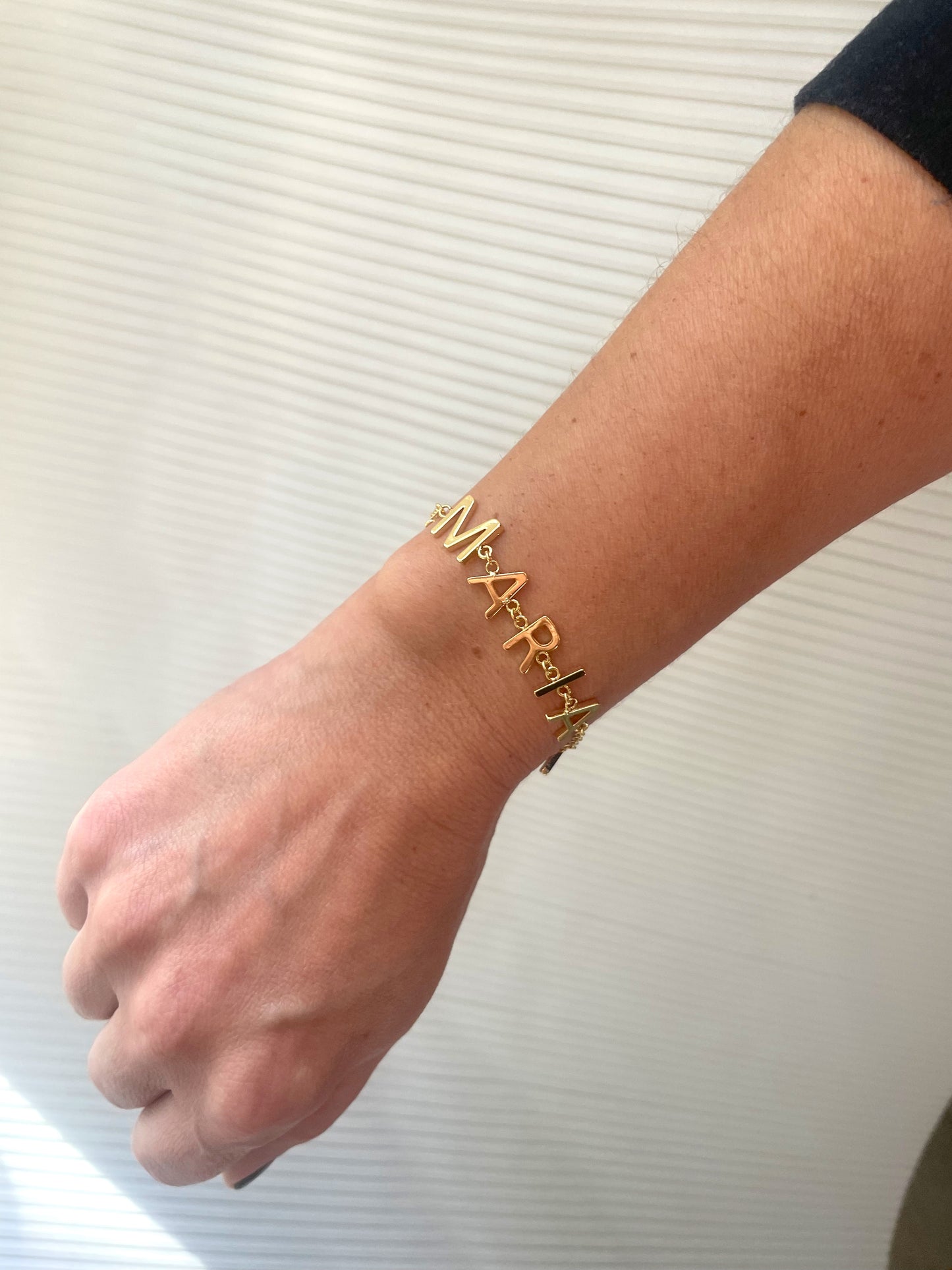 Custom gold letters bracelet