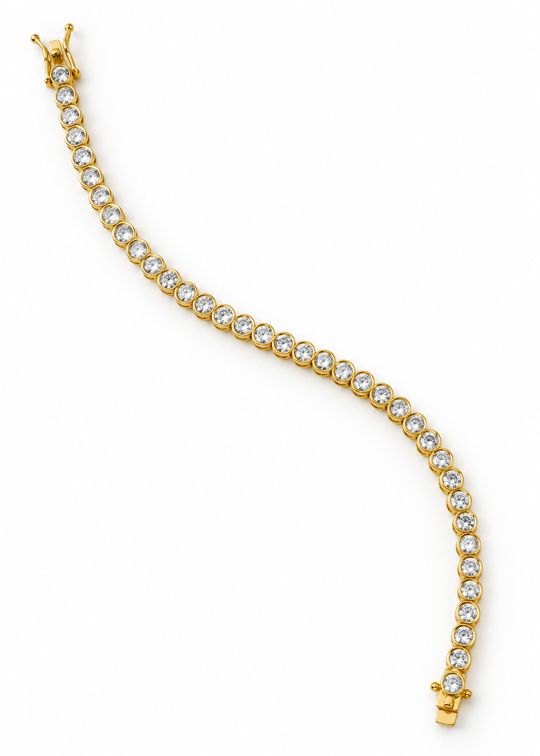 Round CZ Bezel Tennis Bracelet