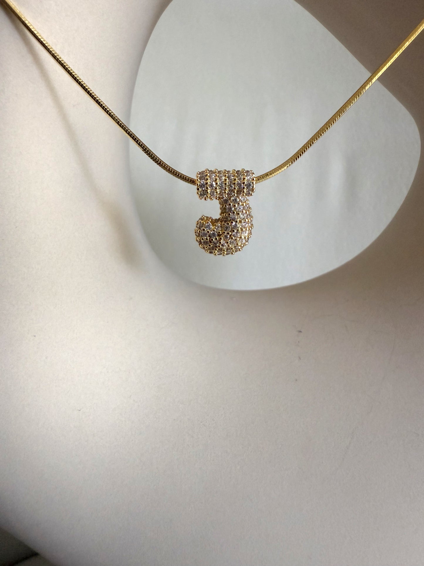 Sparkling chunky letter necklace