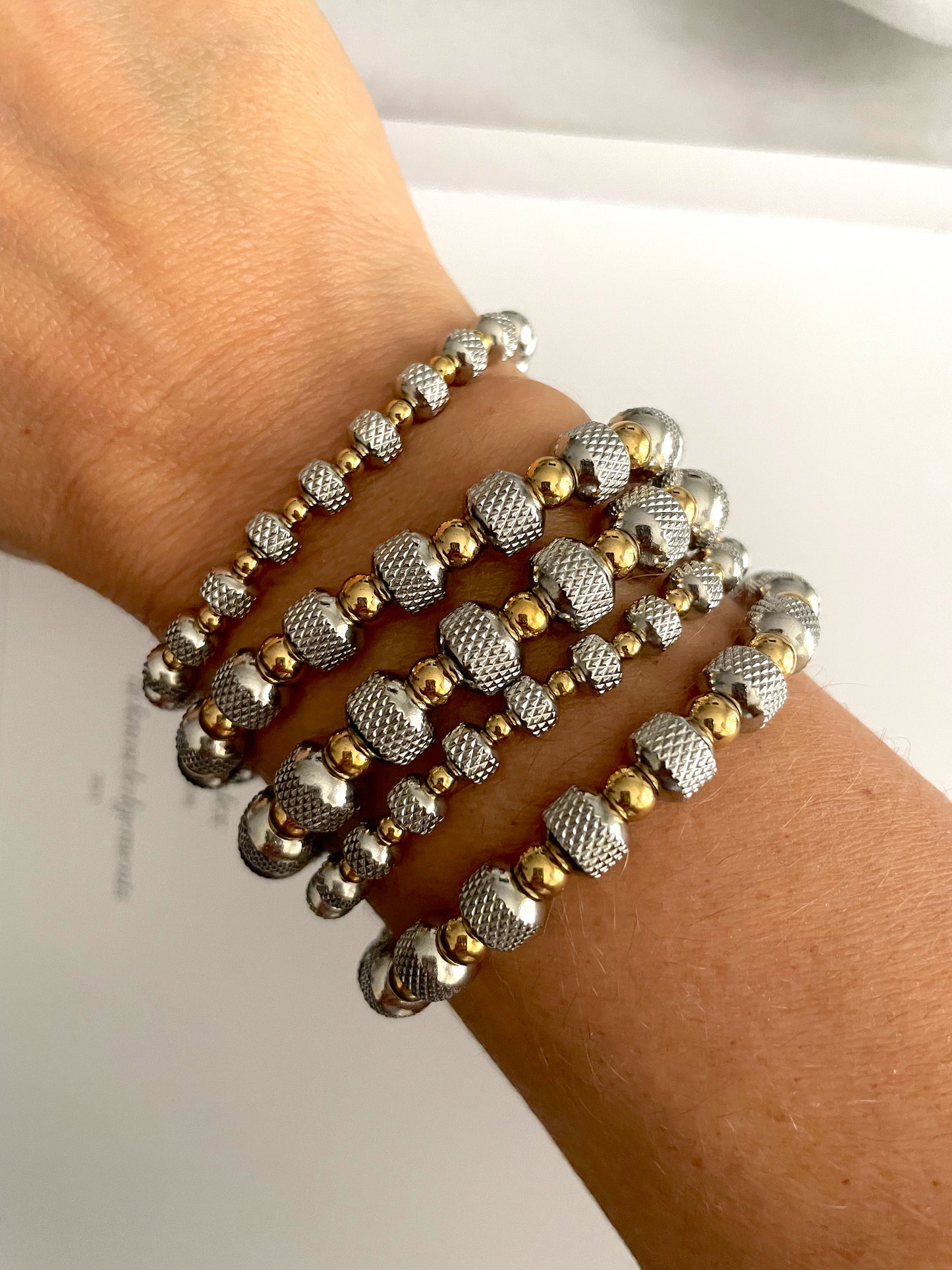 Bracelets de perles en acier inoxydable
