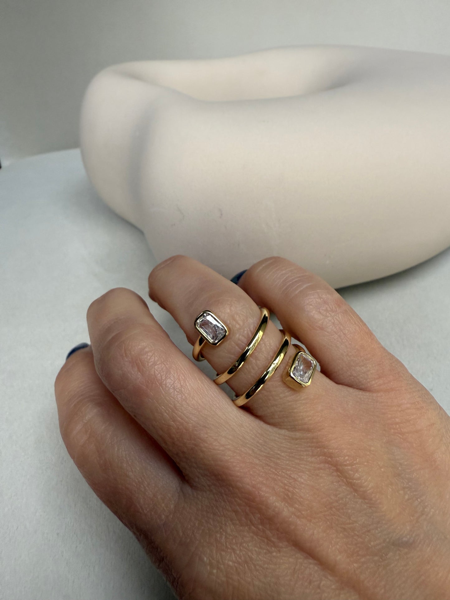 Sparkling Spiral Ring