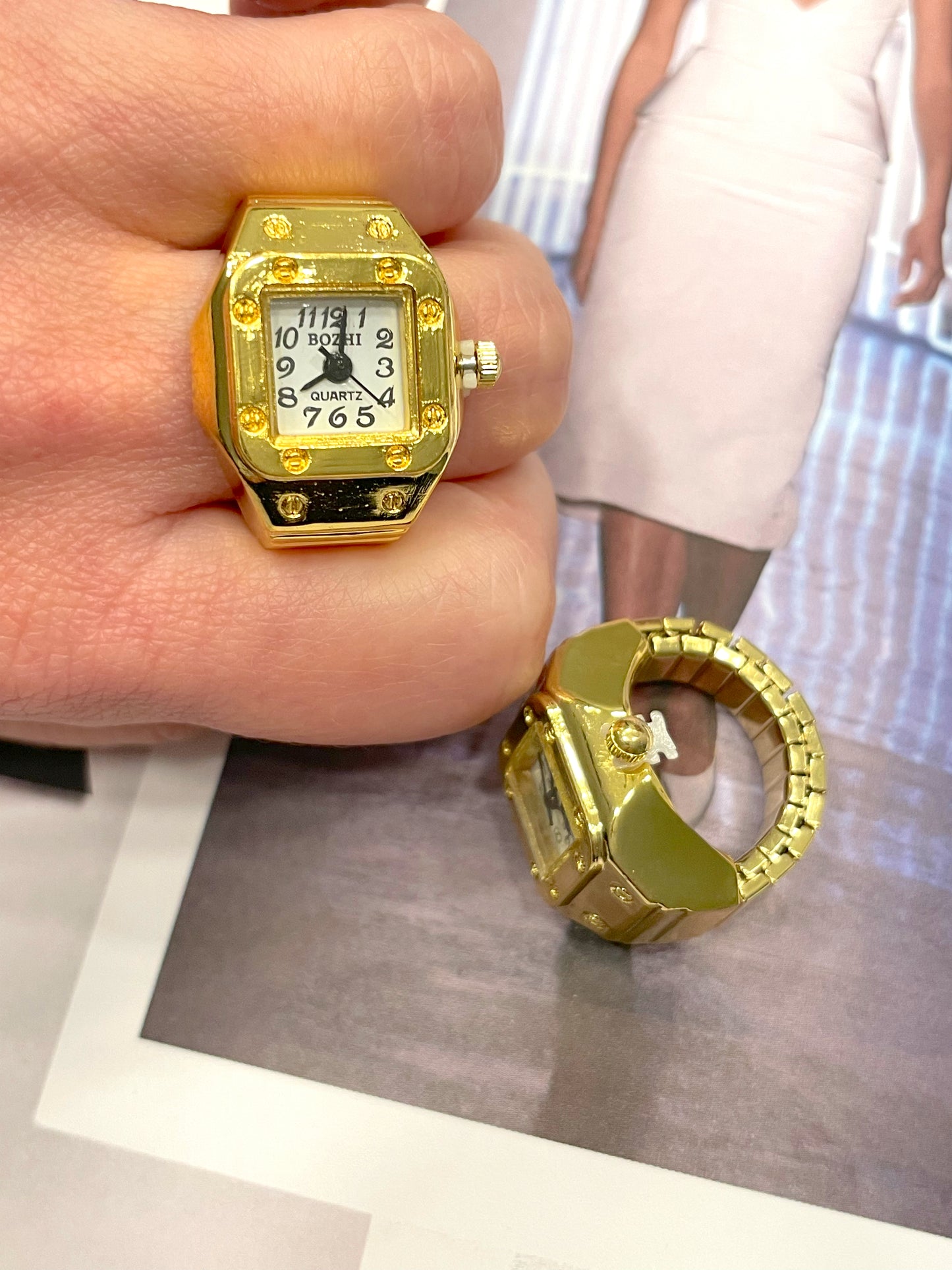 Gold watch ring