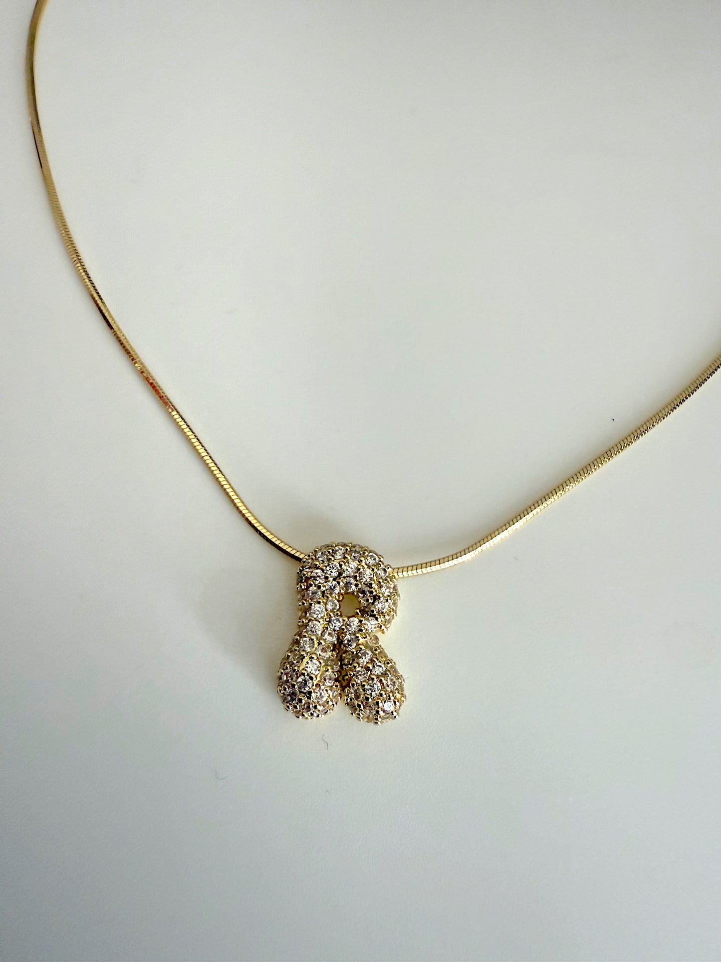 Sparkling chunky letter necklace