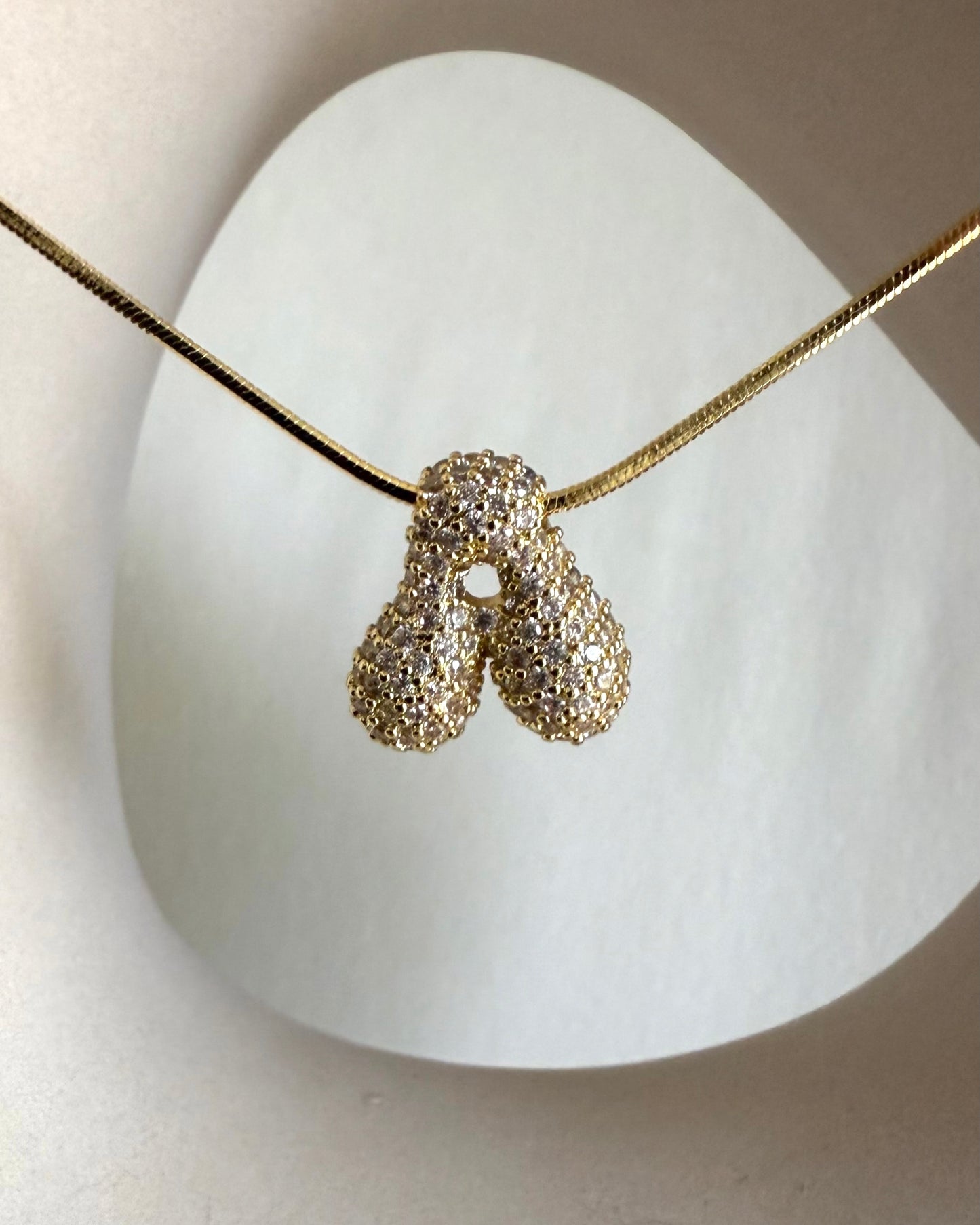 Sparkling chunky letter necklace