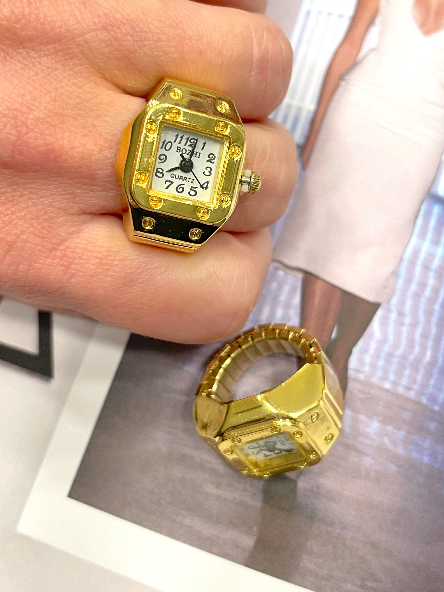 Gold watch ring